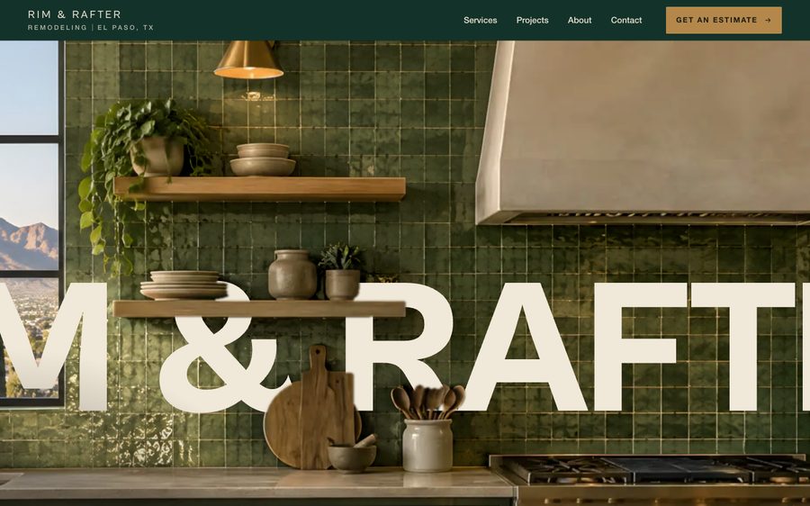 Rim & Rafter Remodeling, custom remodeling website design, El Paso